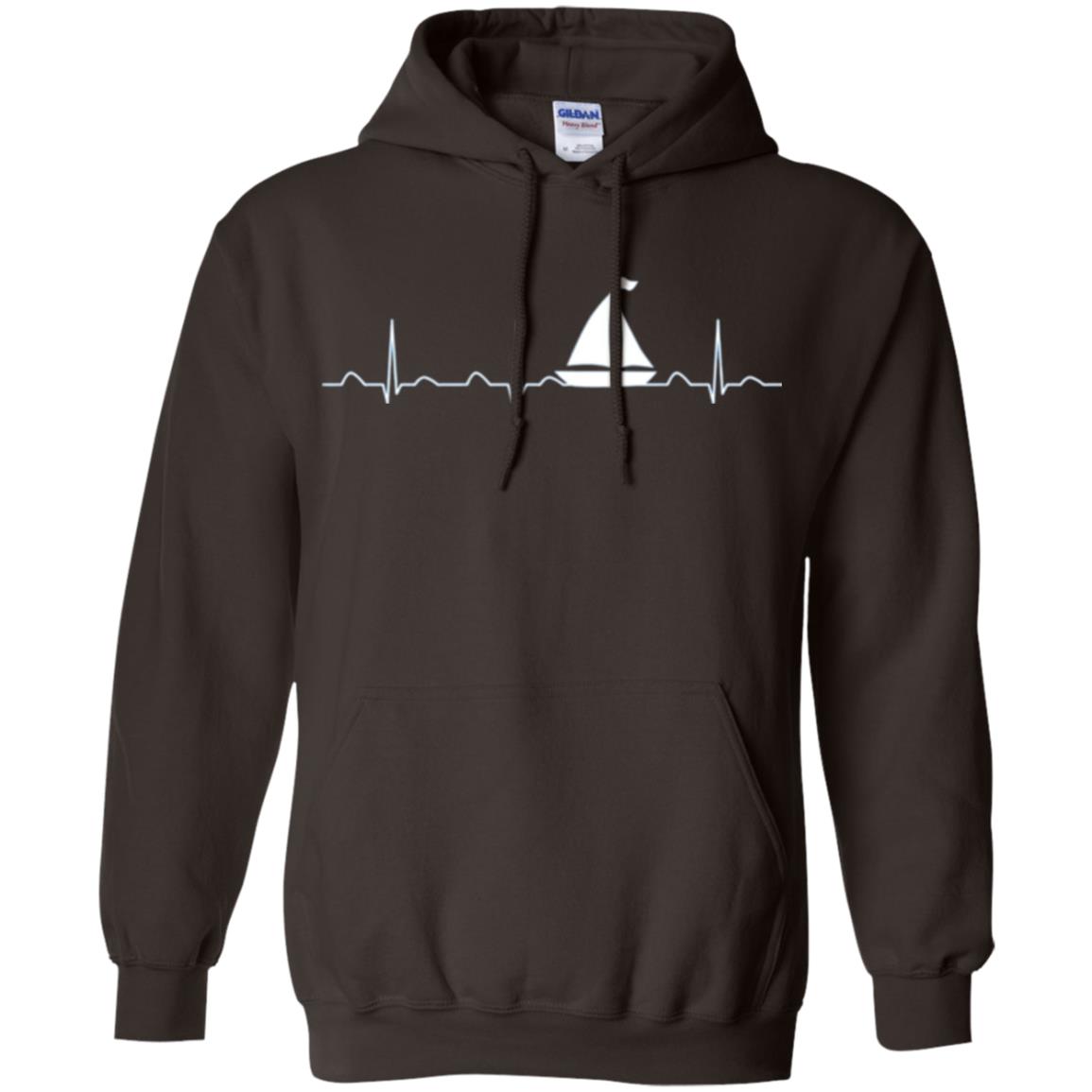 Boating Sailor T-shirt Heartbeat Dark Chocolate