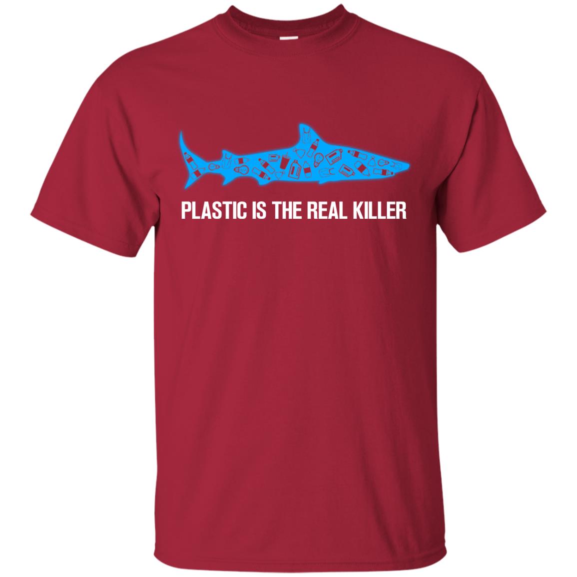 Plastic Is The Real Killer Save Ocean Shark Shirt Cardinal