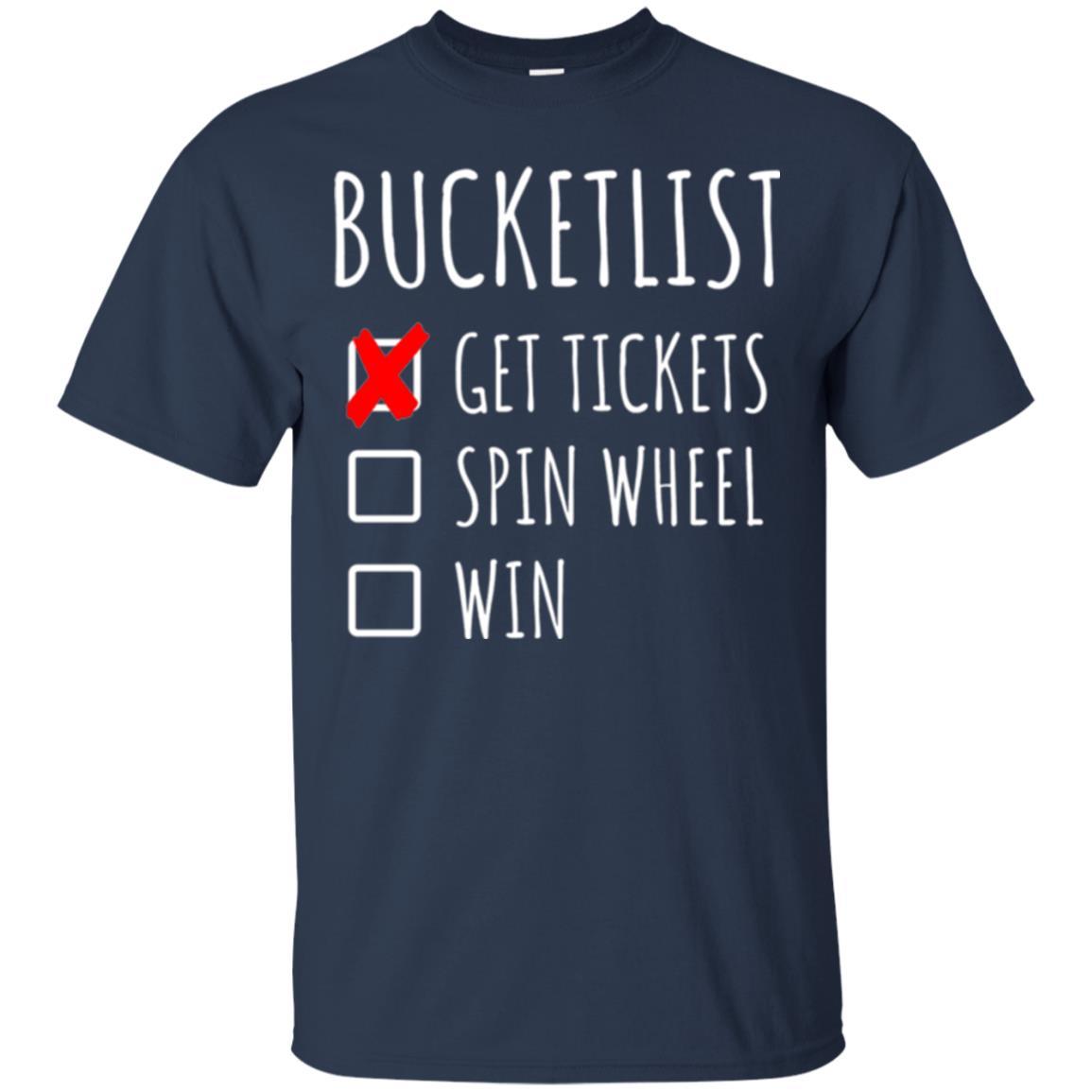 Game Show T-shirt Bucket List Spin Wheel Win Navy