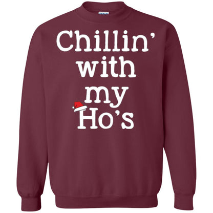 Christmas T-shirt Chillin With My Ho_s Maroon