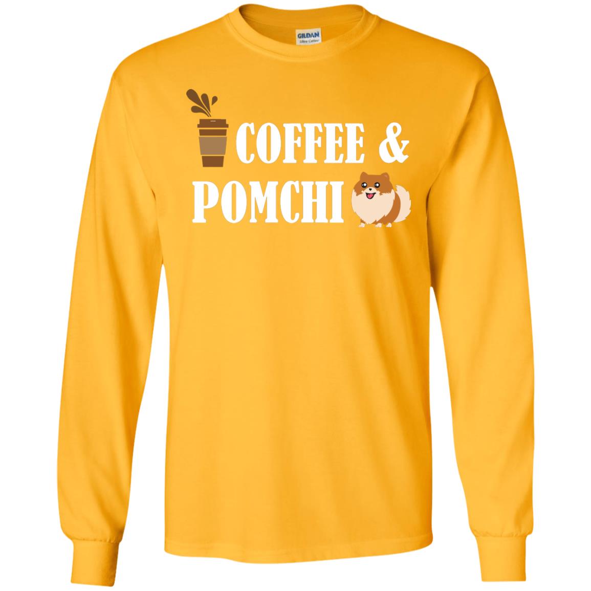 Coffee And Pomchi Lover Shirt Gold