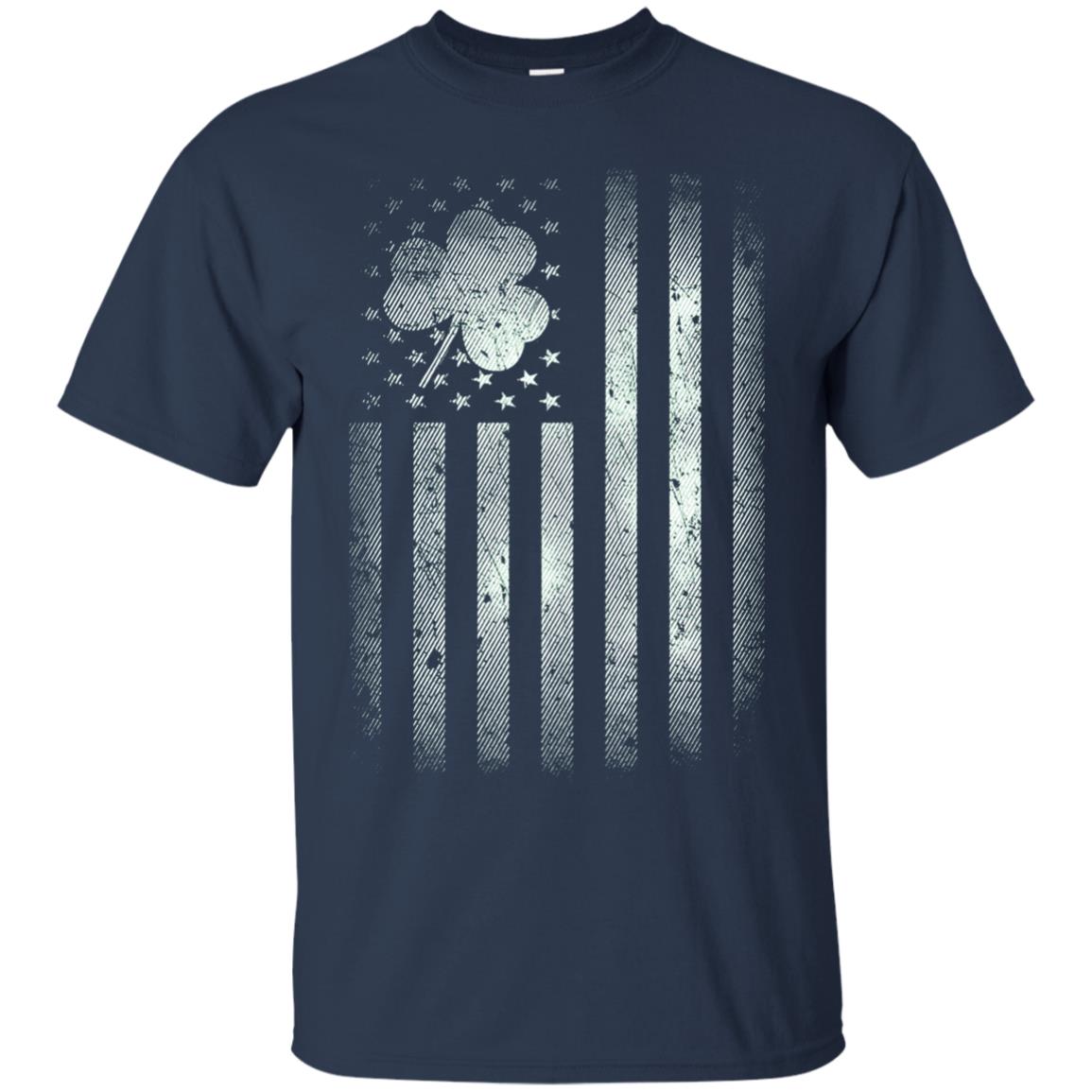 Vintage Irish American Shamrock Flag St Patricks Day T-shirt Navy