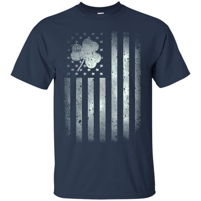 Vintage Irish American Shamrock Flag St Patricks Day T-shirt Navy