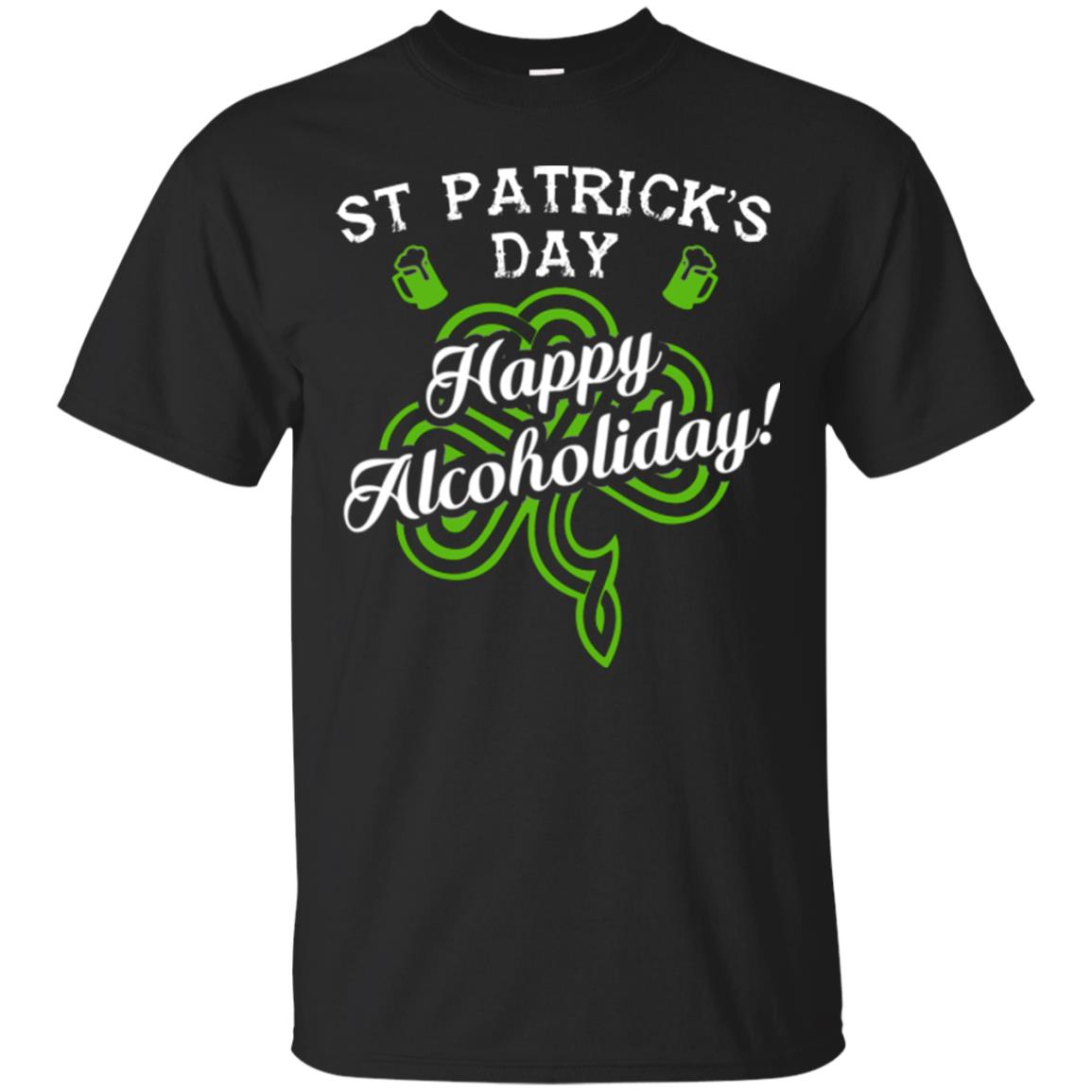 St. Patrick's Day T-shirt Happy Alcoholiday Black