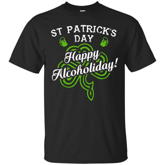 St. Patrick's Day T-shirt Happy Alcoholiday Black