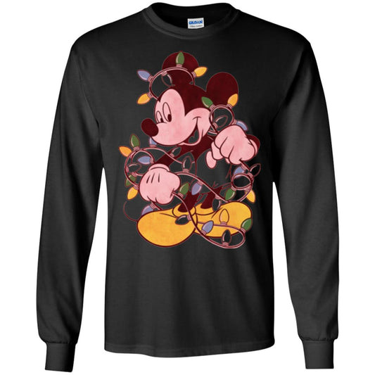 Christmas Lights T-shirt Disney Mickey Mouse Black
