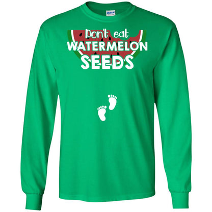 Don_t Eat Watermelon Seeds Pregnancy Announcement Shirt Irish Green