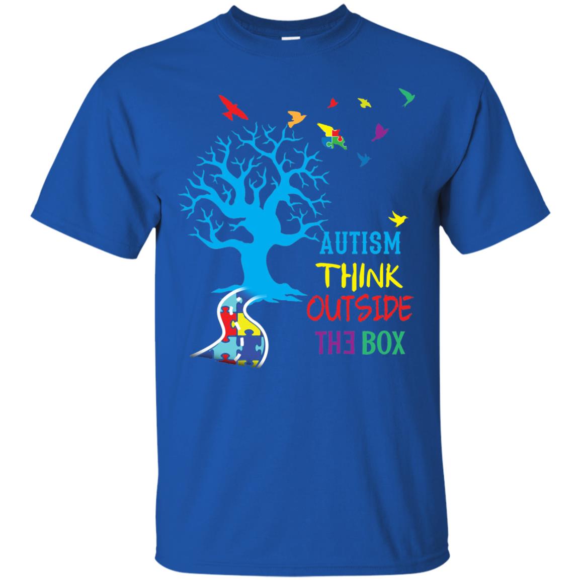 Autism Awareness T-shirt Autism Think Outside Royal