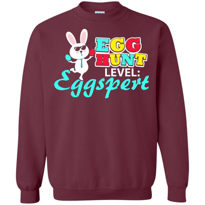 Egg Hunt Level Eggspert Easter Holiday T-shirt Maroon