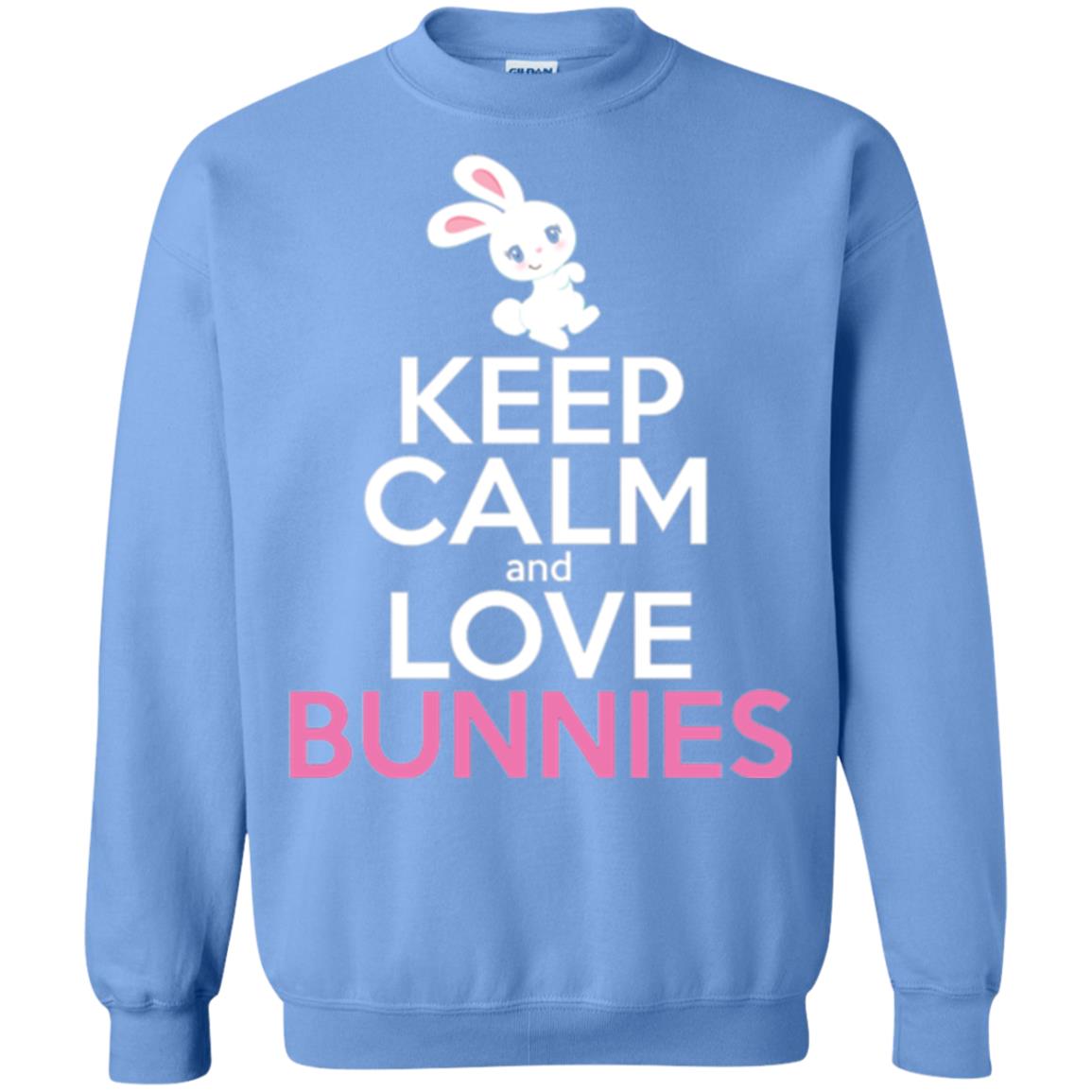 Bunny T-shirt Keep Calm And Love Bunnies Carolina Blue