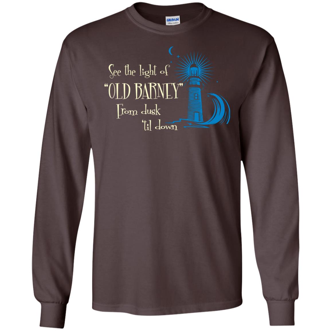 Lighthouse T-shirt See The Light Of Old Barney From Dusk Til Down Dark Chocolate