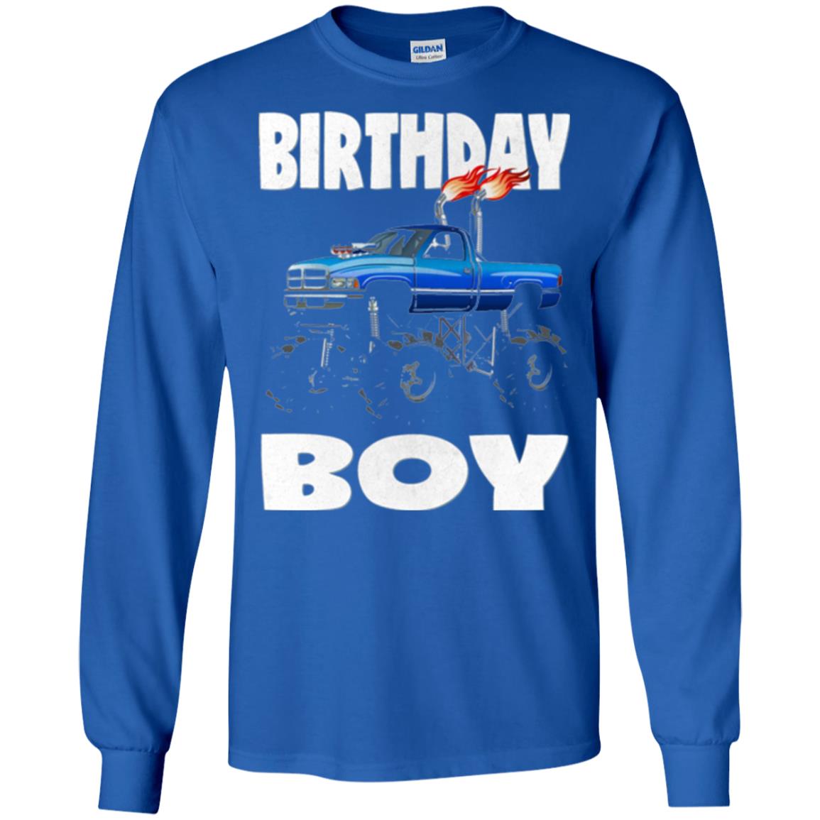 Monster Truck T-shirt Birthday Boy Vintage Royal