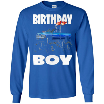 Monster Truck T-shirt Birthday Boy Vintage Royal
