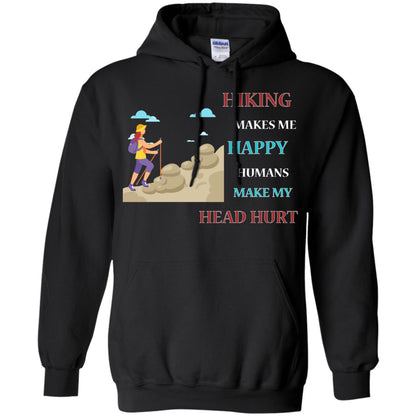 Hiking Make Me Happy Humans Make My Head Hurt Shirt Black