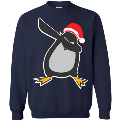 Christmas T-Shirt Dabbing Penguin Navy