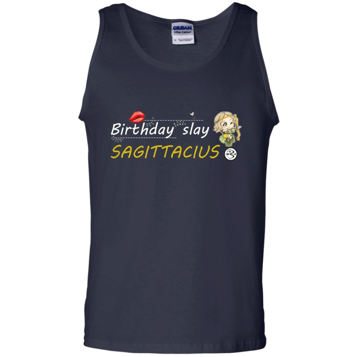 Cute Sagittarius Girl Birthday Lip Slay T-shirt Navy
