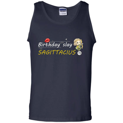 Cute Sagittarius Girl Birthday Lip Slay T-shirt Navy