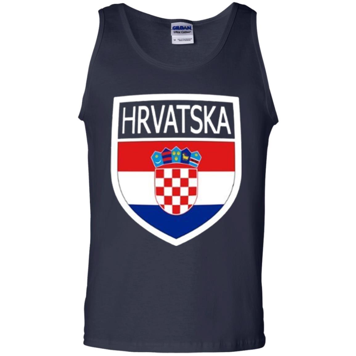 Croatia Shield T-shirt Hrvatska Patch Croatian Flag Badge Navy