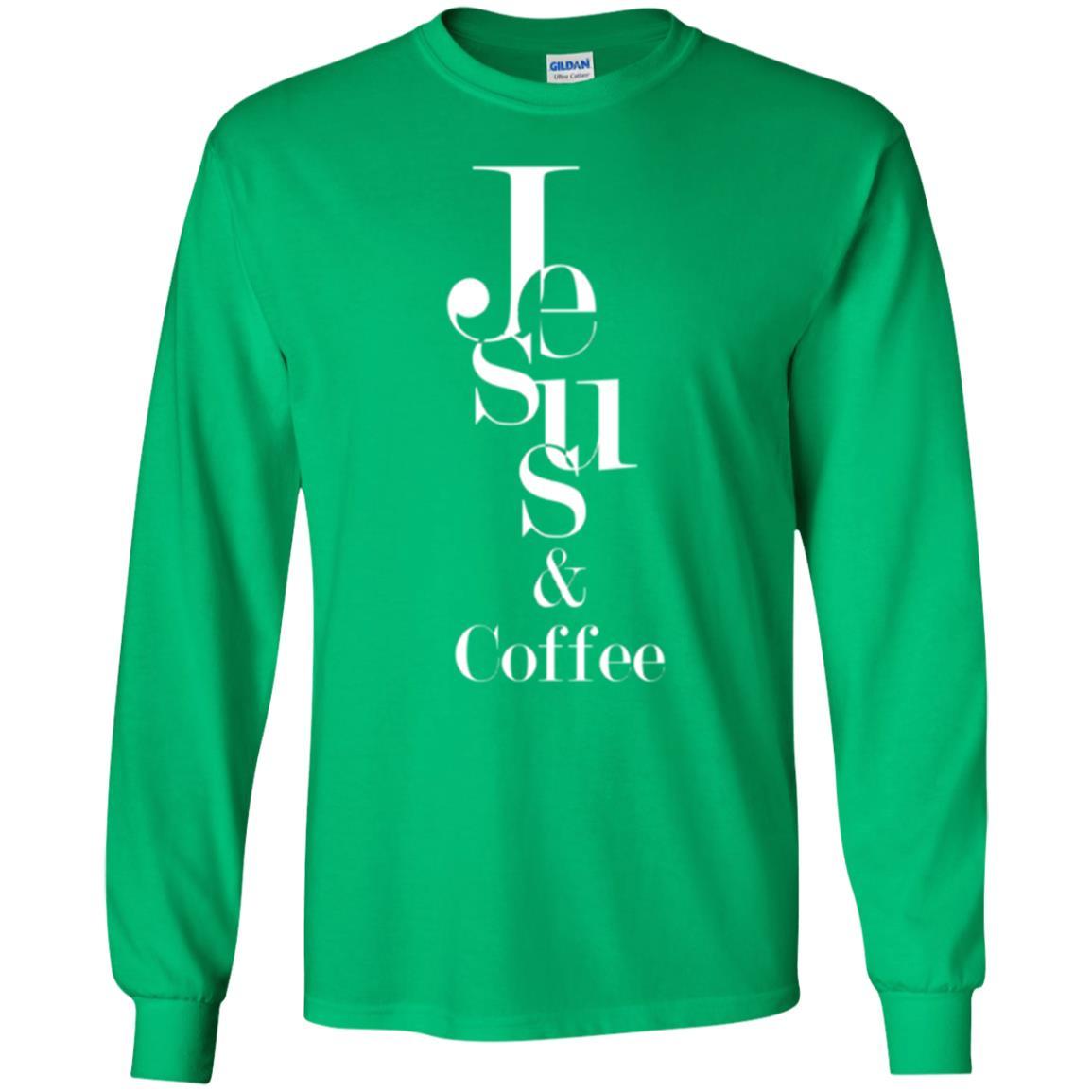 Merry Christas T-shirt Jesus And Coffee Irish Green