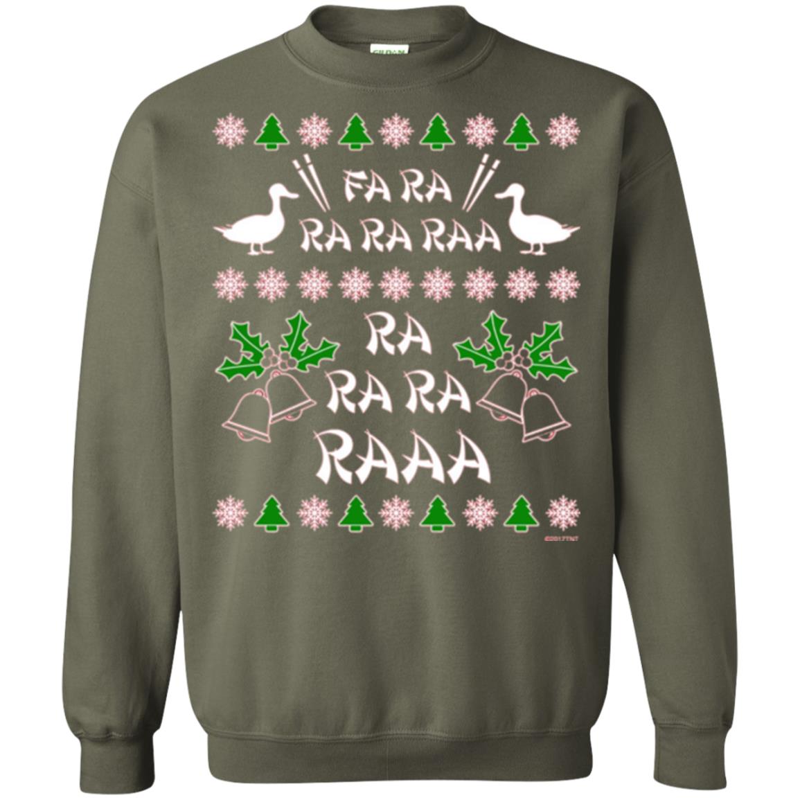 Christmas T-shirt Fa Ra Ra Chinese Duck Dinner Military Green
