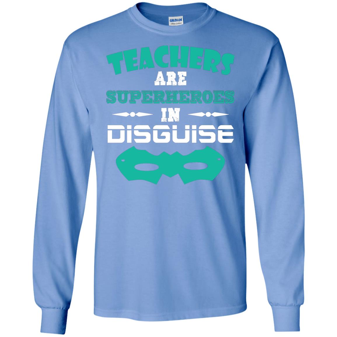 Teachers Are Superheroes In Disguise Movie Lover T-shirt Carolina Blue