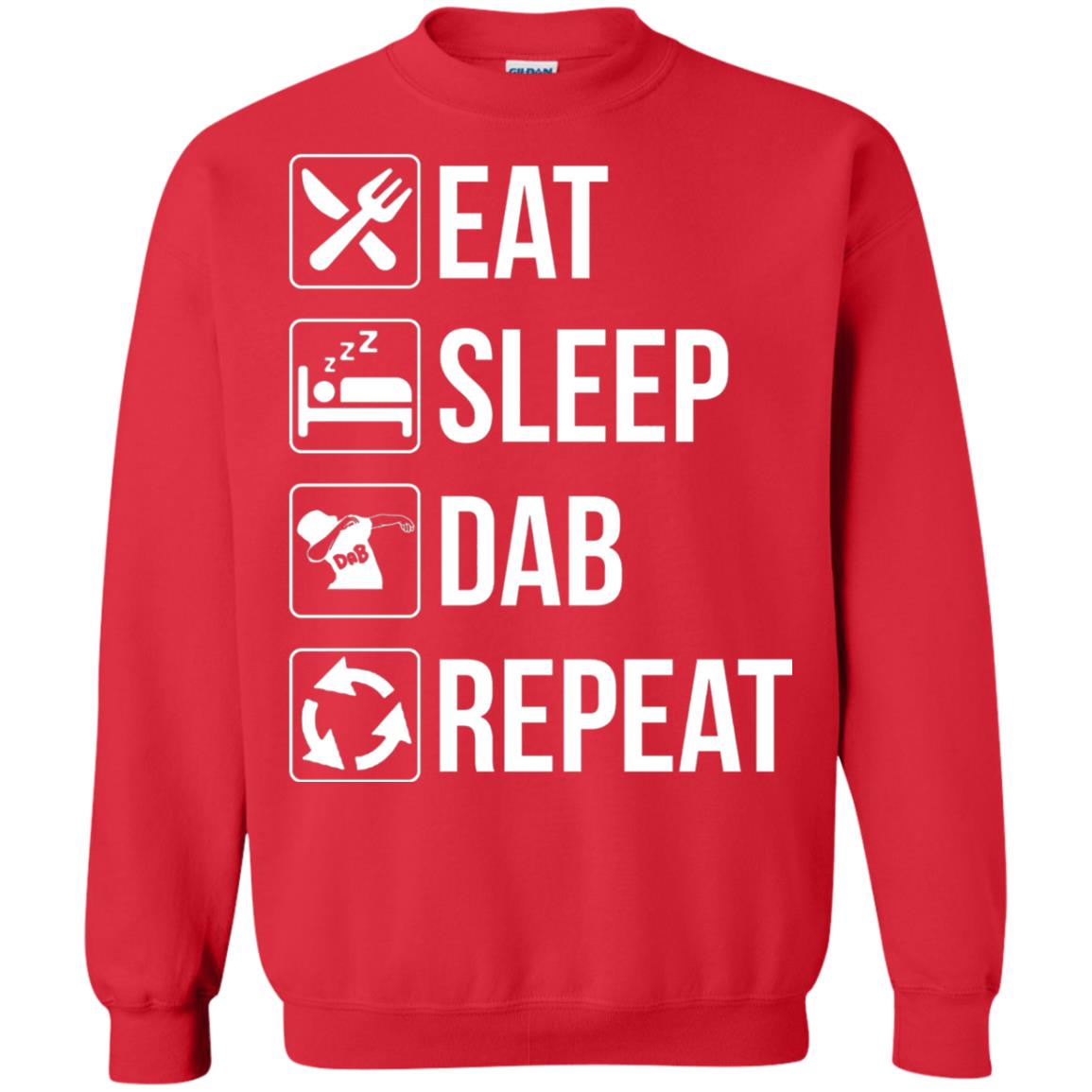 Funny Eat Sleep Dab Repeat T-shirt Red