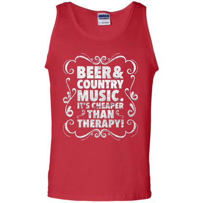 Beer Andcountry Music Its Cheaper Than Therapy Shirt Red