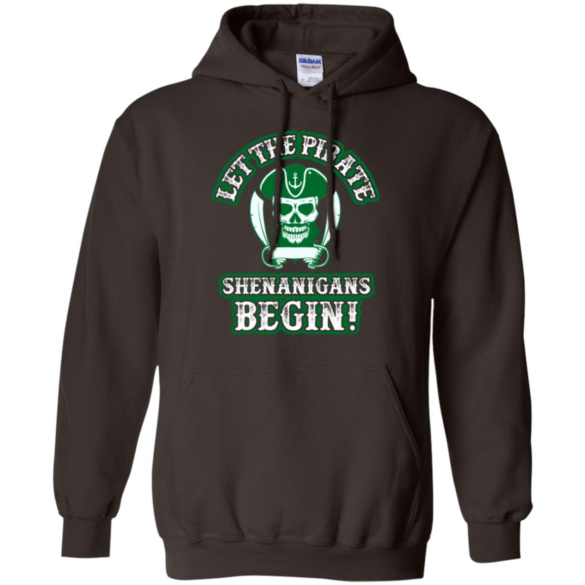 Saint Patrick's Day T-shirt Let The Pirate Shenanigans Begin Dark Chocolate