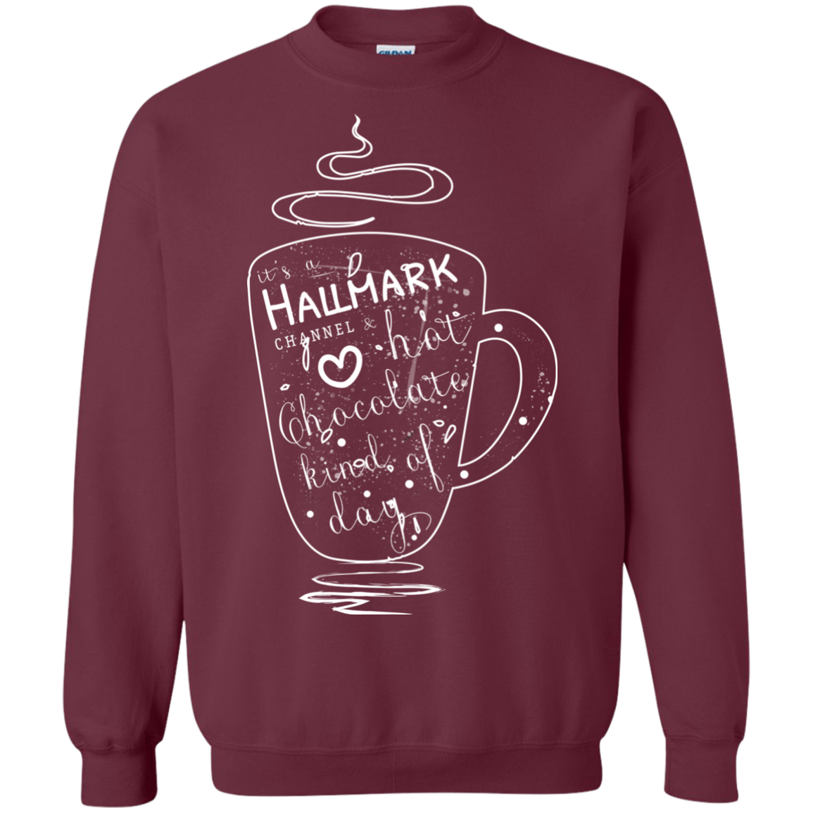 Christmas T-shirt It's A Hallmark Hot Chocolate Kind Of Day Maroon