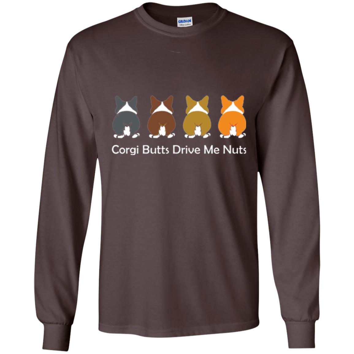Dog Lover T-shirt Corgi Butts Drive Me Nuts Dark Chocolate