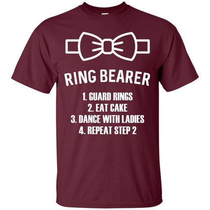 Ring Bearer T-shirt Boys Wedding Guard Rings, Eat Cake Maroon