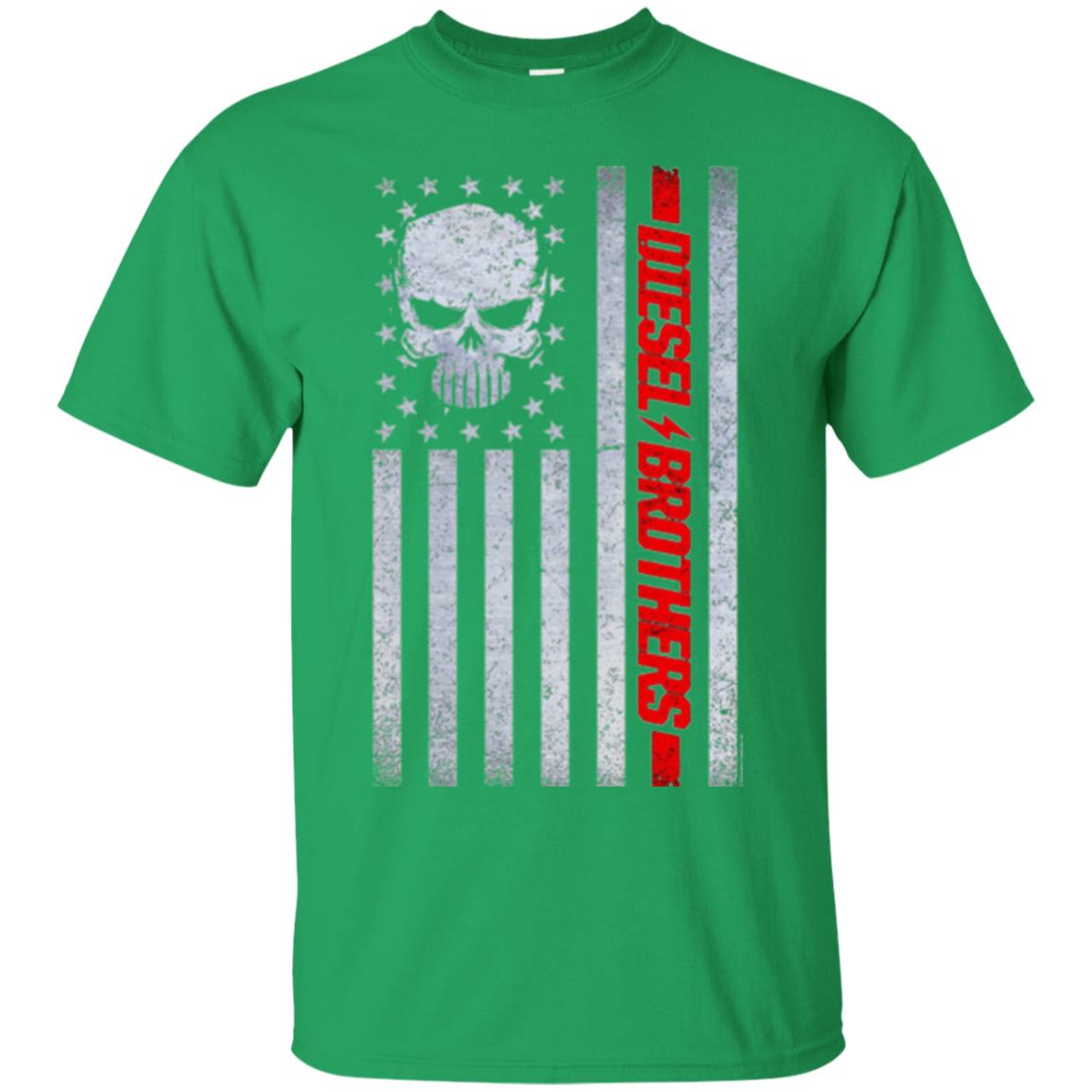 Skull T-shirt Diesel Brothers Grungy American Flag Irish Green