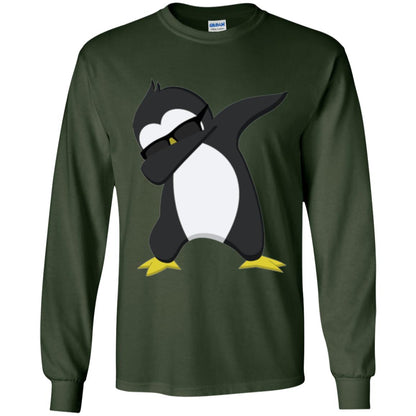 Chirstmas T-shirt Dabbing Penguin Forest Green