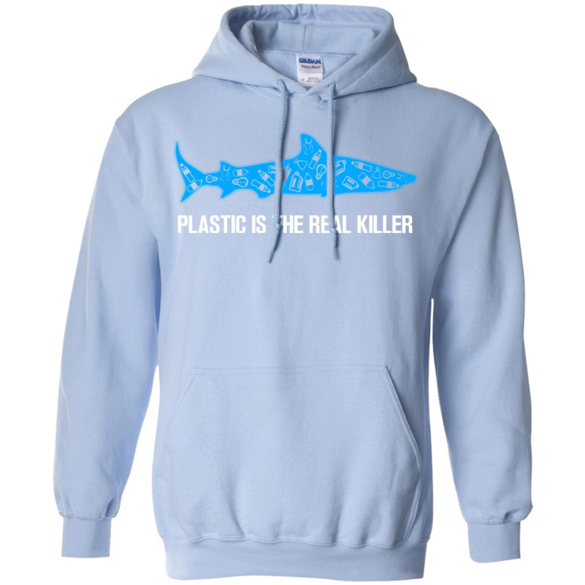Plastic Is The Real Killer Save Ocean Shark Shirt Light Blue