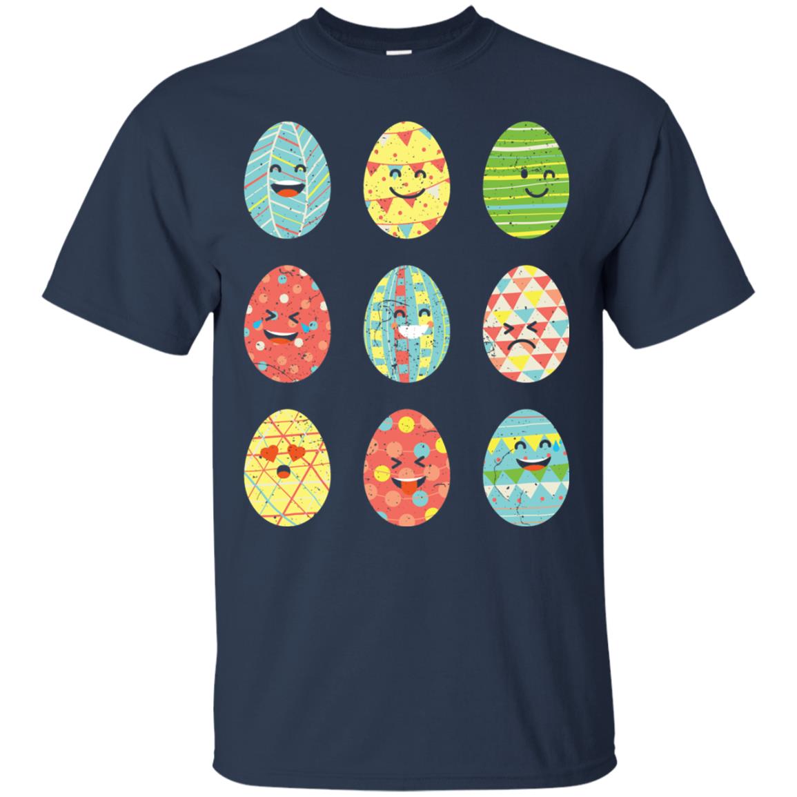 Happy Egg Emoji Easter Sunday Egg Hunt T-shirt Navy