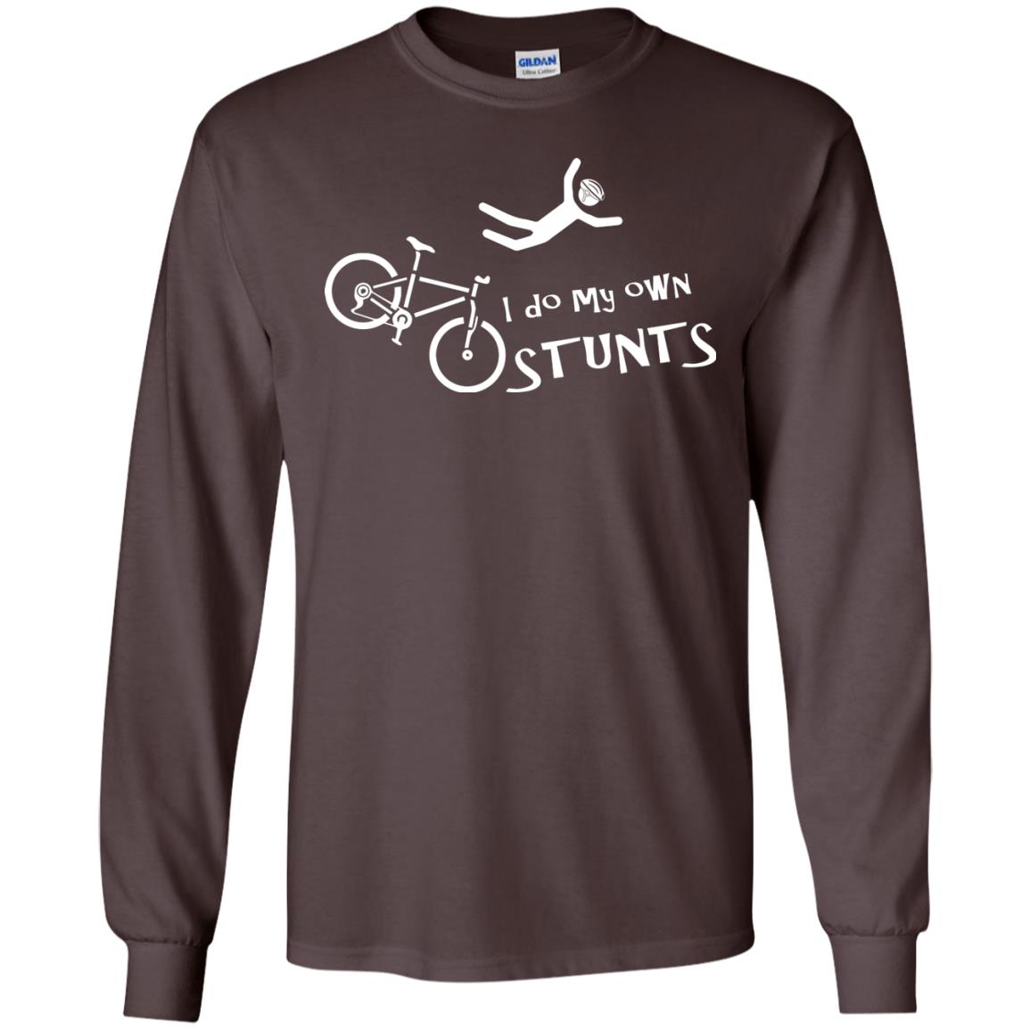 Biker T-shirt I Do My Own Stunts Dark Chocolate