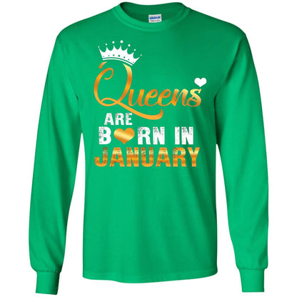 Birthday T-shirt Queens Are Born Iin January Irish Green