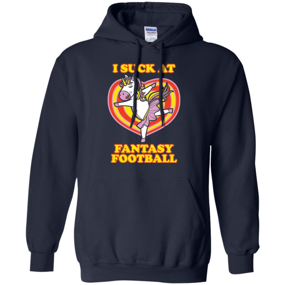 Funny Unicorn Loser T-shirt I Suck At Fantasy Football Navy