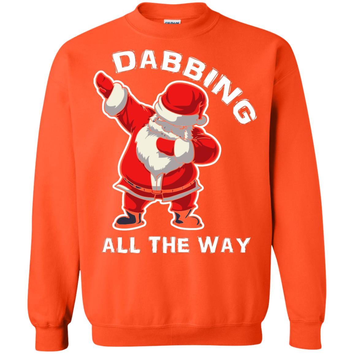 Chirstmas T-shirt Dabbing All The Way Orange