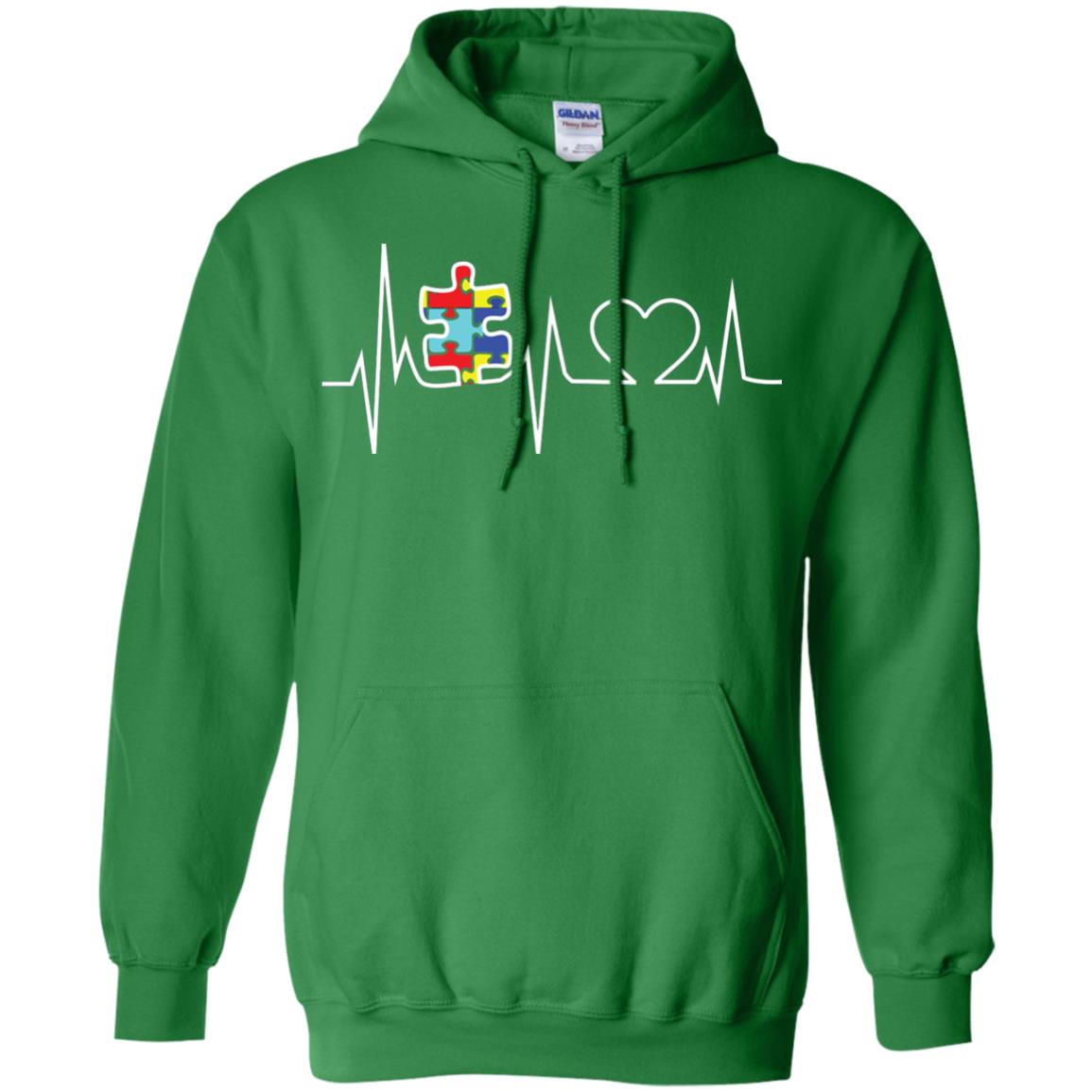 Autism Puzzle Heartbeat Autism Awareness Shirt Irish Green
