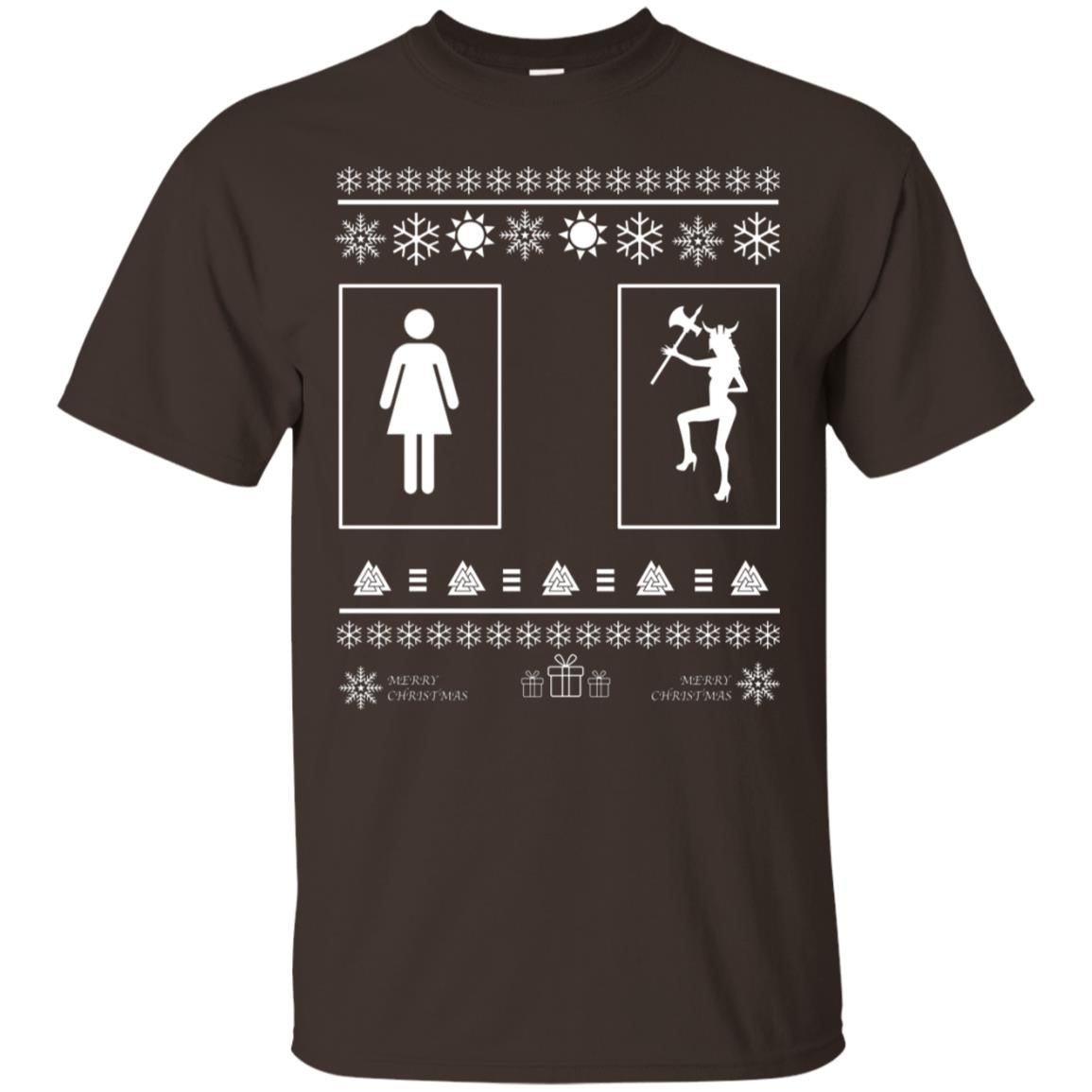 Your Wife And My Wife Valhalla Ugly Christmas Gift Shirt For Husband Dark Chocolate