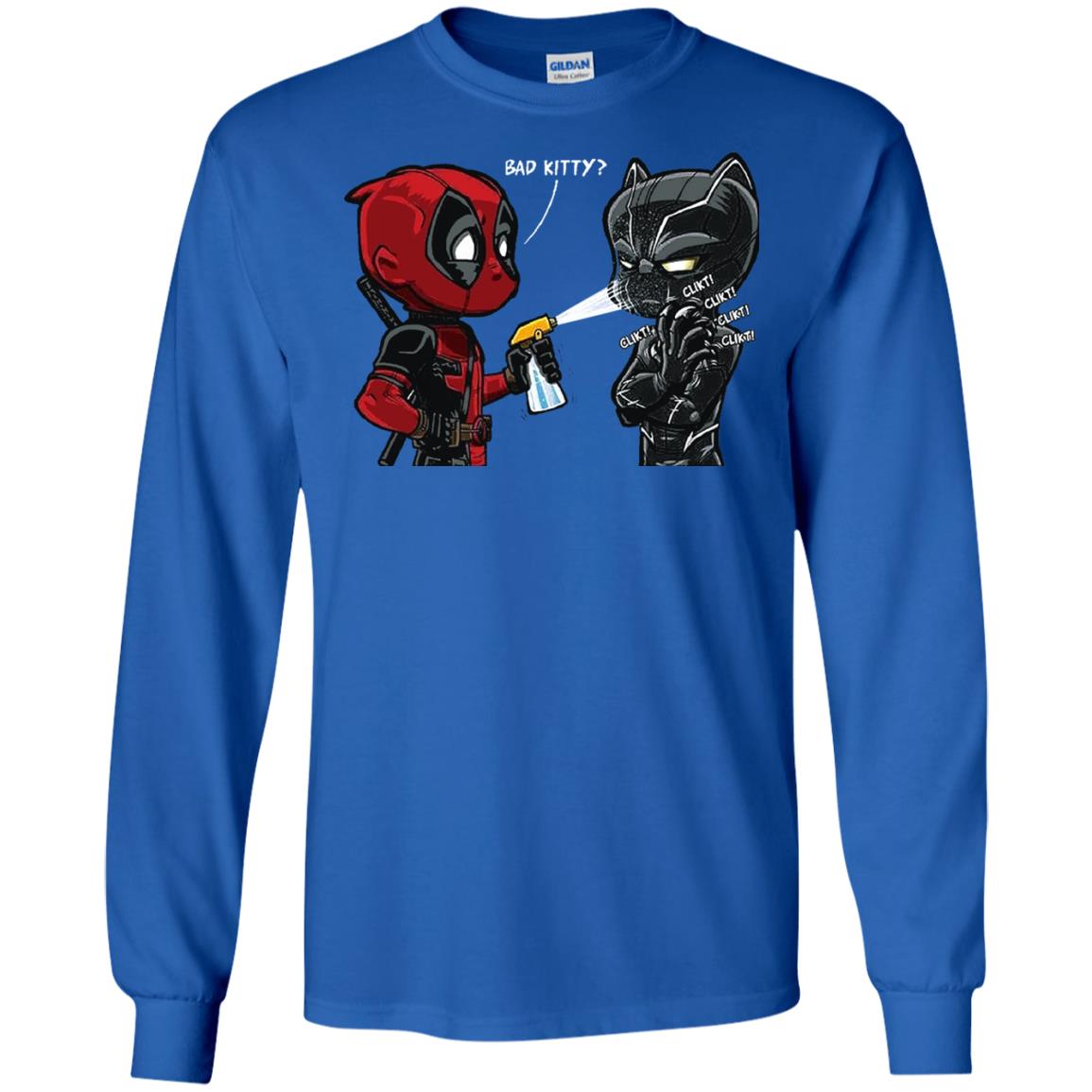 Deadpool Black Panther Bad Kitty Film Lover T-shirt Royal