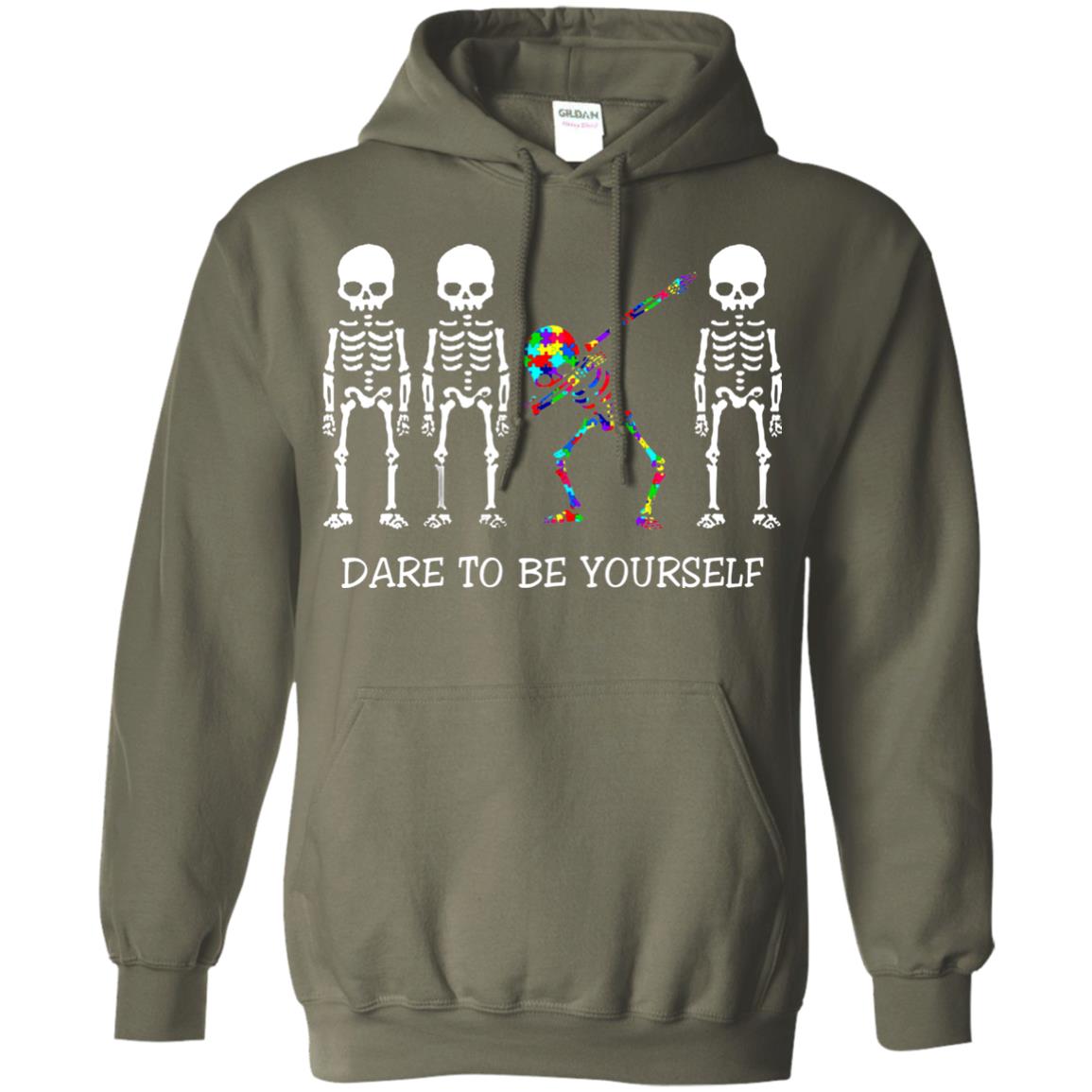 Dare To Be Yourself Autism Awareness T-shirt Military Green
