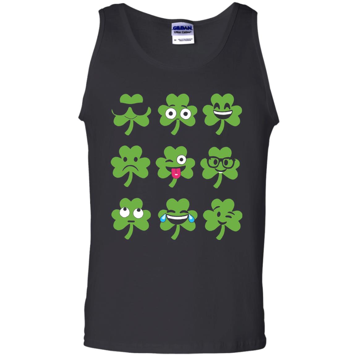 Emoji Shamrock St. Patrick_s Day T-shirt Black