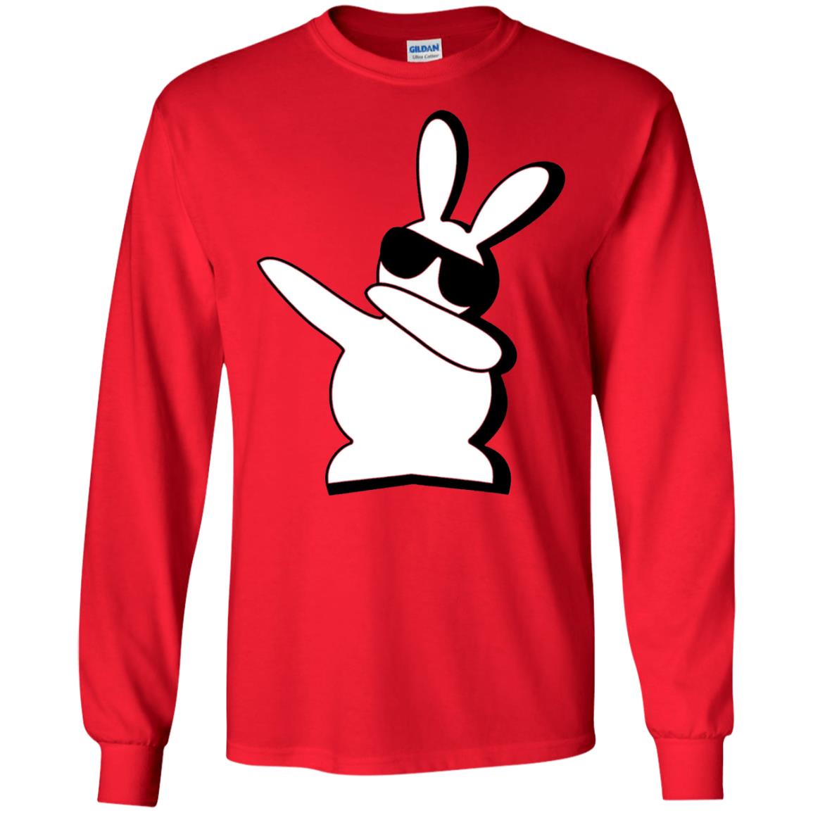 Dabbing Hip Hop Bunny Easter Shirt Red