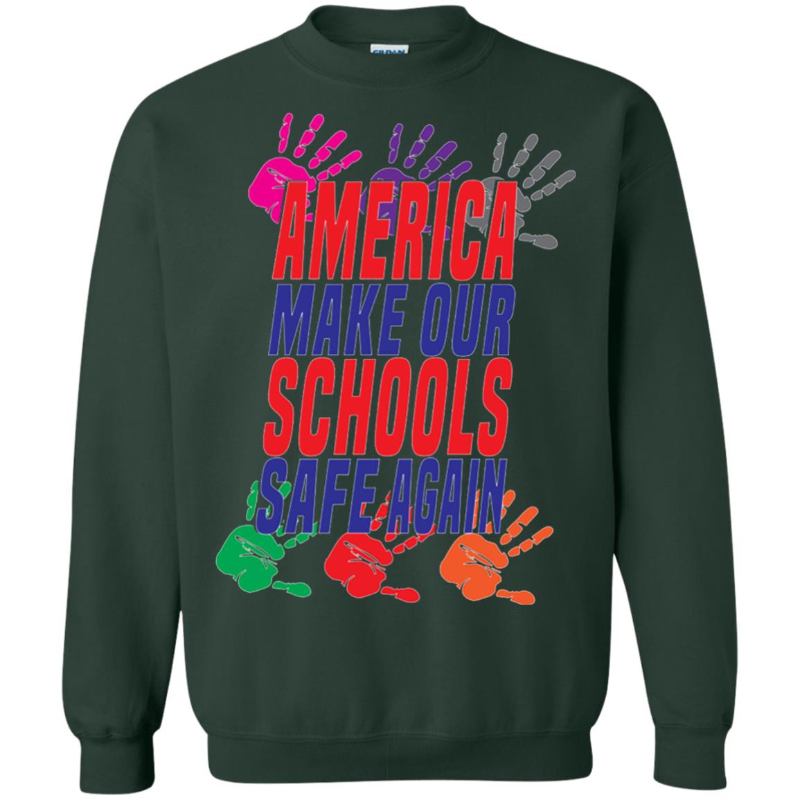 America Make Our Schools Safe Again Gu Control T-shirt Forest Green