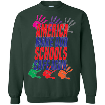America Make Our Schools Safe Again Gu Control T-shirt Forest Green