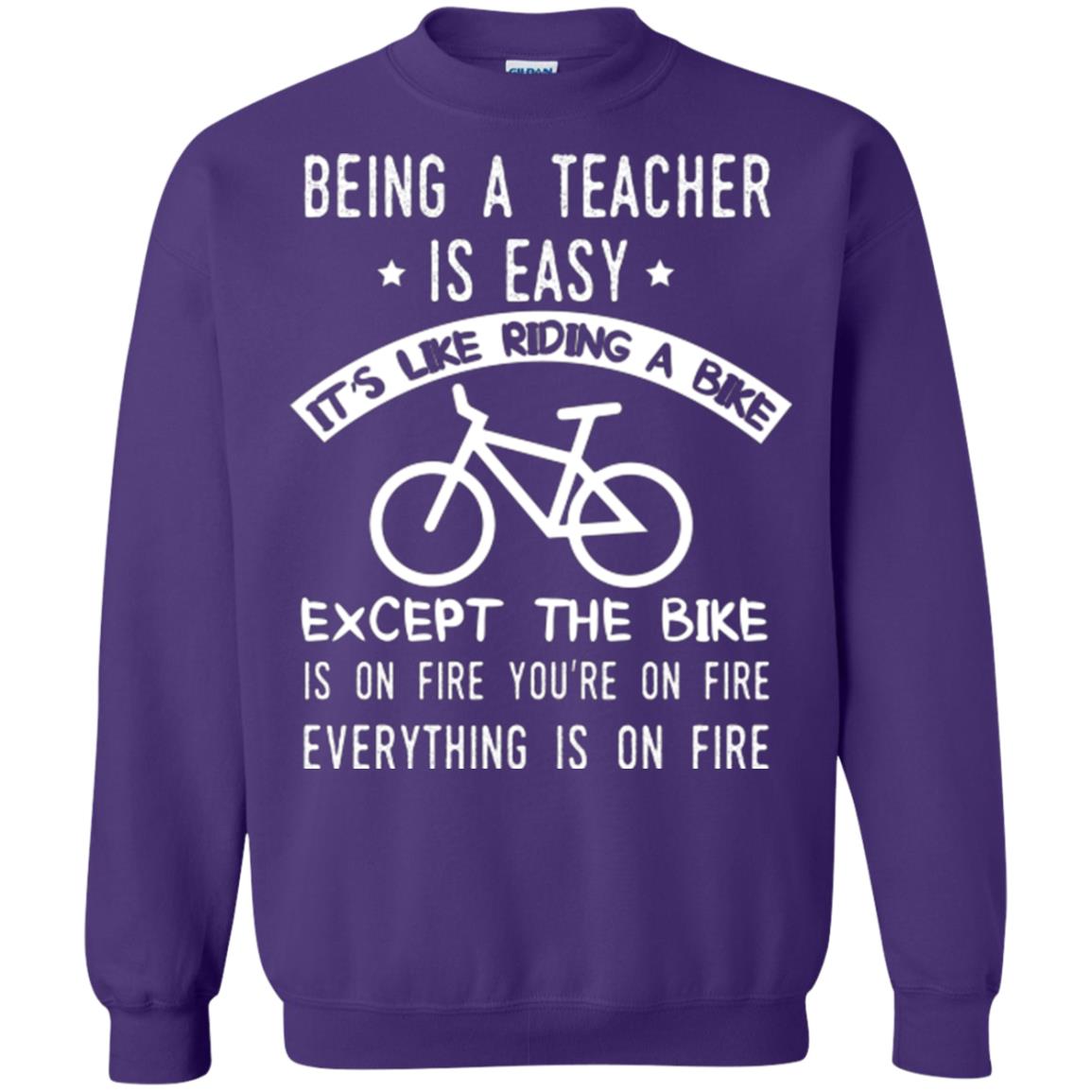 Being A Teacher Is Easy It’s Like Riding A Bike Teacher T-shirt Purple
