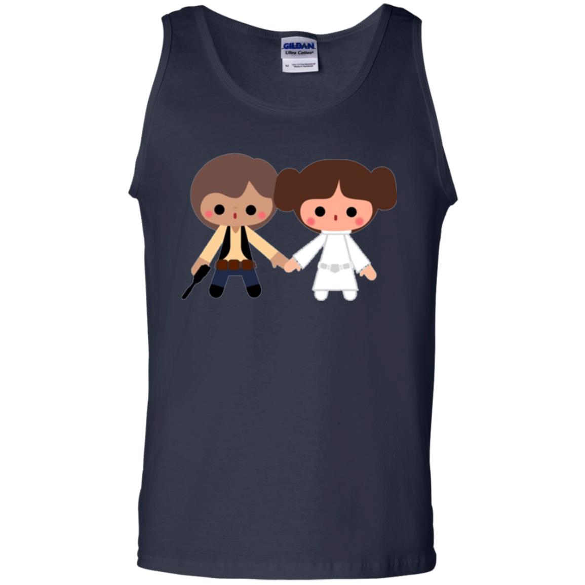 Cartoon T-shirt Han Solo Princess Leia Navy
