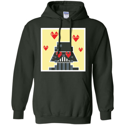 Star Wars Vader Pixel Heart Eyes Valentine_s Graphic T-shirt Forest Green